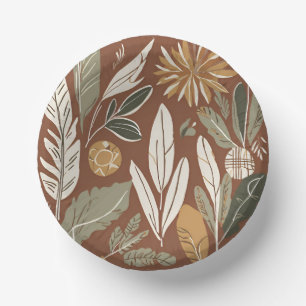 Rustikale Terracotta Wildblume Boho Spring Style Pappteller