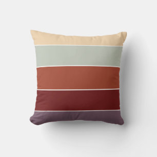 Rustikale Terrakotta-beige-Streifen Warmer Herbst Kissen