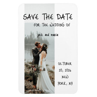 Rustikale Terrakotta-Blumen-Save-the-Date-Karte Magnet