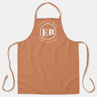 Rustikale Terrakotta-Monogramm-Barista-Bäckerei-Sc Schürze