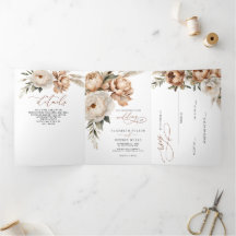 Rustikale Terrakotta-Pampas-Boho-Blumen-Herbsthoch