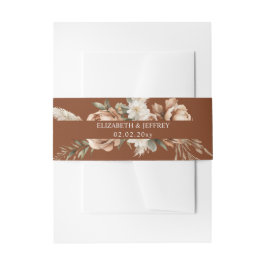Rustikale Terrakotta-Pampas-Boho-Blumen-Herbsthoch Einladungsbanderole