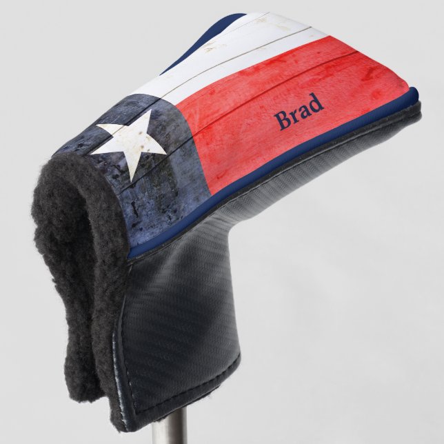 Rustikale Texas Flag Personalisierter Golf Head Co Headcover (3/4 Vorderseite)