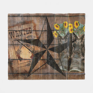 Rustikale Texas Star Western Pistol Cowboy Boots Fleecedecke