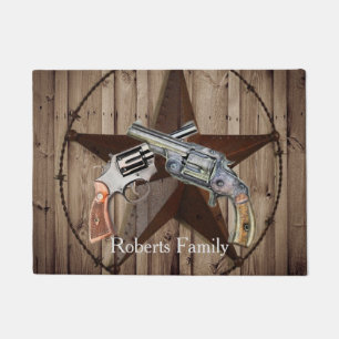 rustikale Texas Stars Cowboy Pistolen Western Land Fußmatte