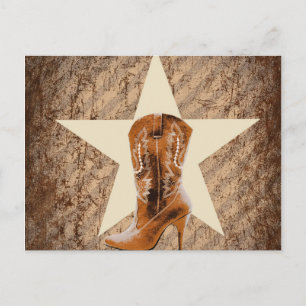 rustikale Texas Western Country Cowgirl Postkarte