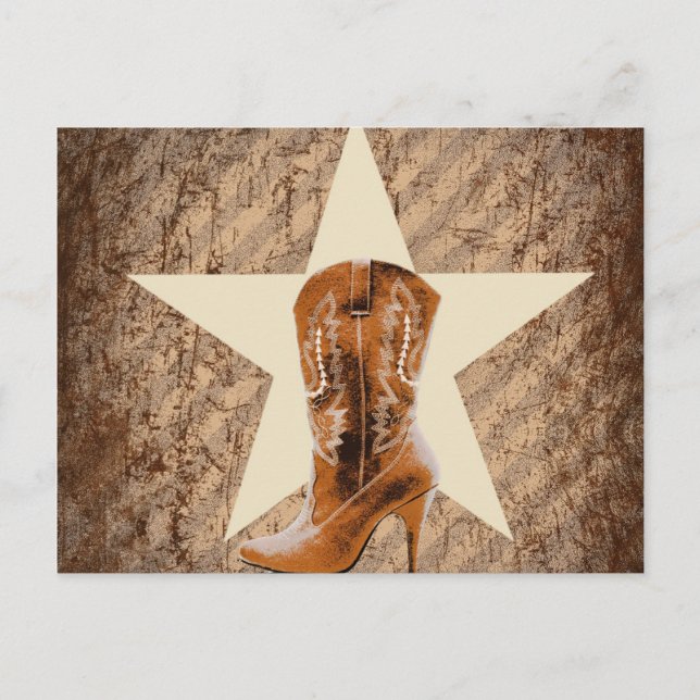 rustikale Texas Western Country Cowgirl Postkarte (Vorderseite)