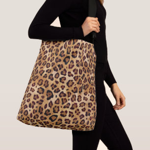 Rustikale Textur Leopardrucke Tragetaschen Mit Langen Trägern