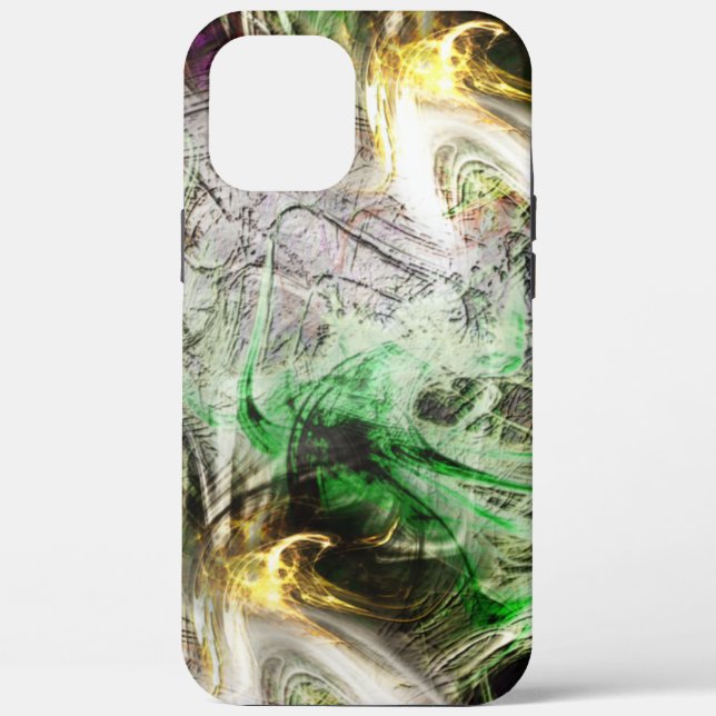 Rustikale Textur unter schwimmender grüner und gel Case-Mate iPhone Hülle (Rückseite)