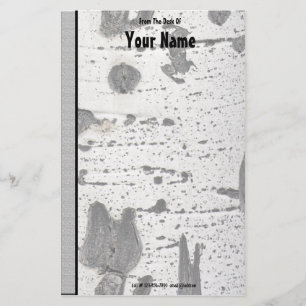 Rustikale Textur weiß Quaking Aspen Bark Fotografi Briefpapier