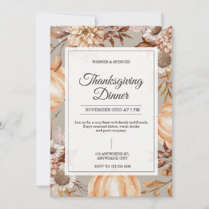 Rustikale Thanksgiving-Dinner-Einladung Einladung