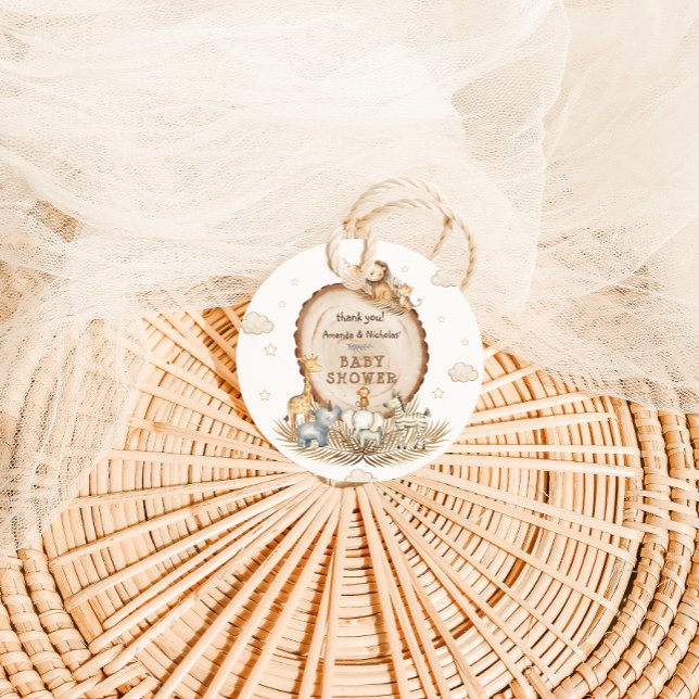 Rustikale Tiere Geschlechtsneutrale Babydusche Geschenkanhänger (Von Creator hochgeladen)