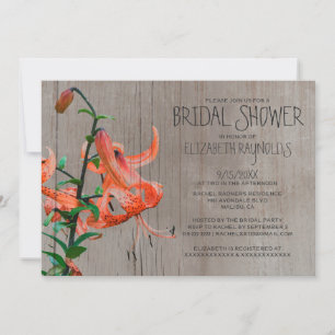 Rustikale Tiger Lily Bridal Dusche Einladungen