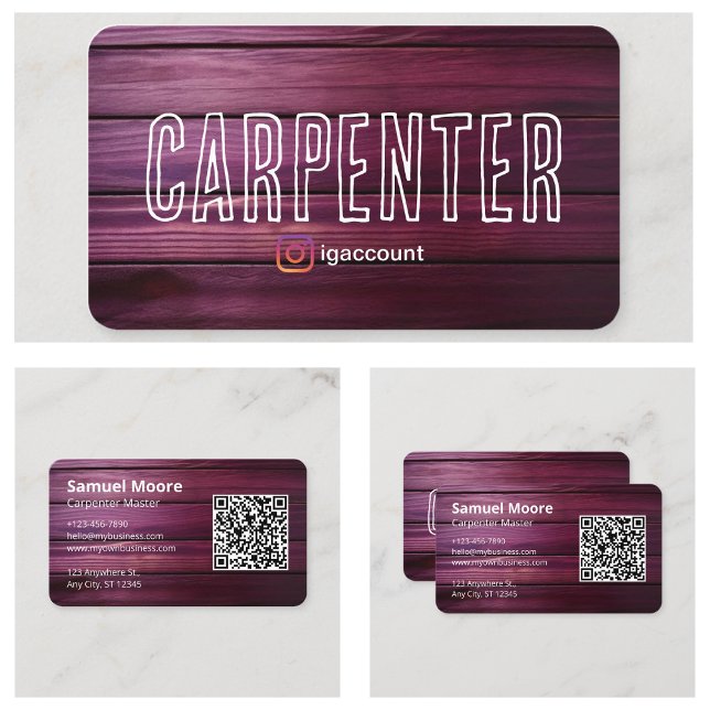 Rustikale Tischlerbauindustrie Visitenkarte (Rustic Carpenter Construction Industry Business Card
)