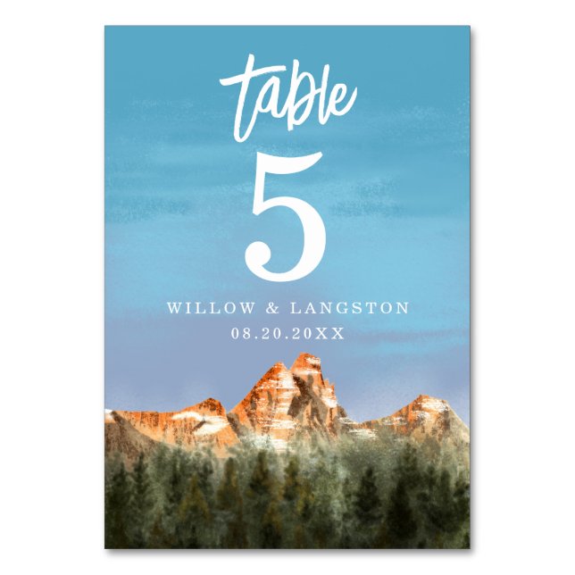 Rustikale Tischnummer für Hochzeiten (Vorderseite)