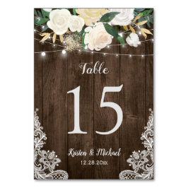 Rustikale Tischnummer mit blühenden Spitzen