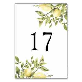 Rustikale Tischnummer Wedding Lemon