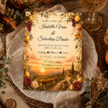 Rustikale toskanische Herbstromanze-Hochzeit