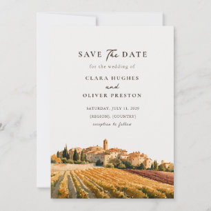 Rustikale toskanische Weinberg-Hügellandschaft Ita Save The Date