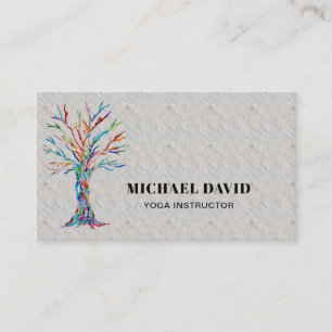 Rustikale Tree Yoga Instructor Business Card Visitenkarte