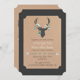 Rustikale Tribal-Hirsch-Hochzeit Einladung