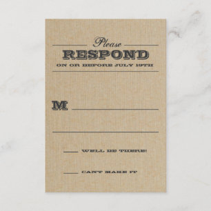 Rustikale Trophie Graue Reaktion RSVP Karte