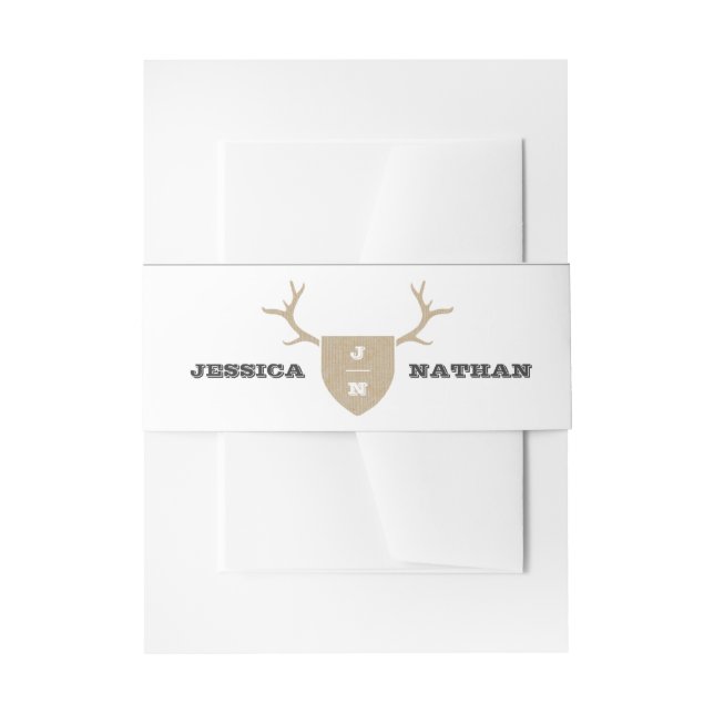 Rustikale Trophy Graue Bauchband Einladungsbanderole (Vorderseite Beispiel)