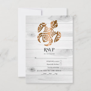 Rustikale tropische mystische Insel-Hochzeit RSVP Karte