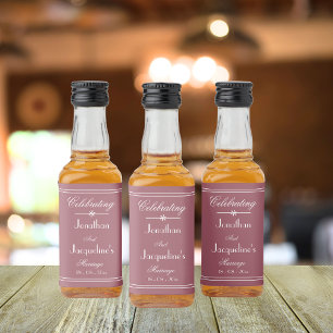 Rustikale, trostlose Rose, maßgeschneiderte Hochze Alkoholflaschenetikett