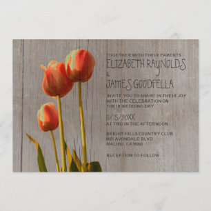 Rustikale Tulpen-Hochzeitseinladungen Einladung