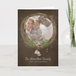 Rustikale Twig-Glocken Weihnachtsfeier Feiertagskarte