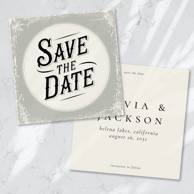 Rustikale Typografie-Hochzeit Save The Date (Von Creator hochgeladen)