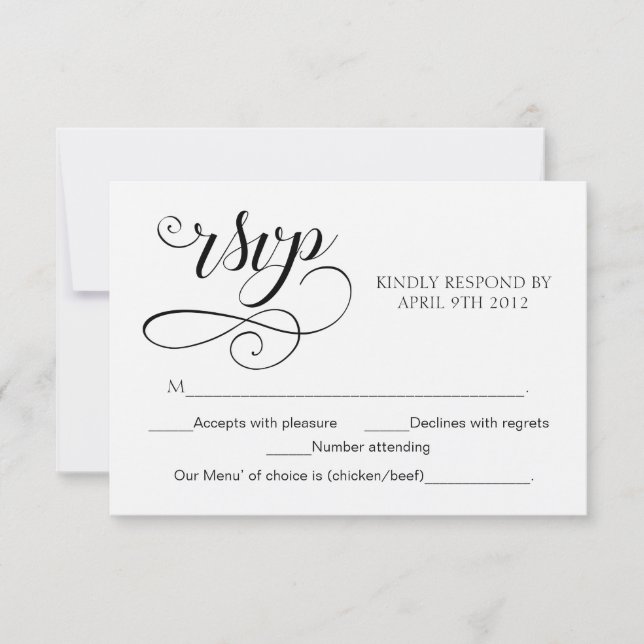 Rustikale Typografie UAWG Script Response Card wir RSVP Karte (Vorderseite)