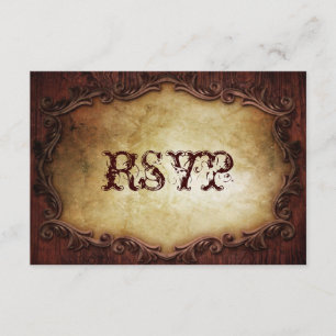 rustikale Typografie Western Land Hochzeit UAWG RSVP Karte