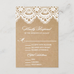 RUSTIKALE UAWG-EINSCHLIESSUNGS-KARTE 2 DER RSVP KARTE