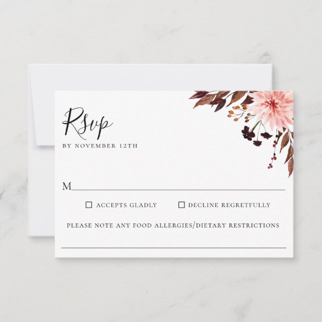 Rustikale UAWG für Blumenzwiebeln RSVP Karte (Vorderseite)