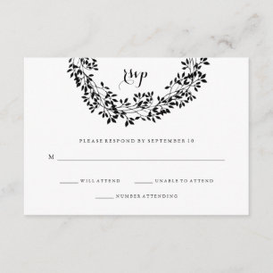 Rustikale UAWG mit schwarzem und weißem Kraut RSVP Karte