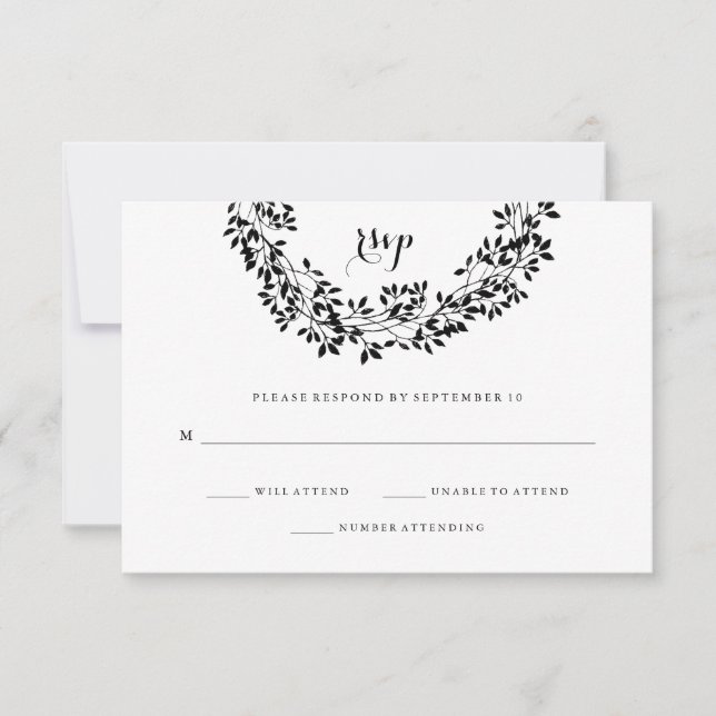 Rustikale UAWG mit schwarzem und weißem Kraut RSVP Karte (Vorderseite)