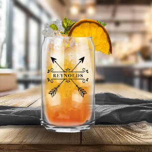 Rustikale überkreuzte Pfeile mit Name ID615 Dosenglas