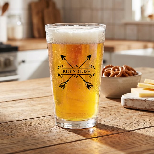 Rustikale überkreuzte Pfeile mit Name-ID615 Glas (Von Creator hochgeladen)