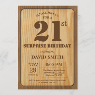 Rustikale Überraschungs-21. Einladung