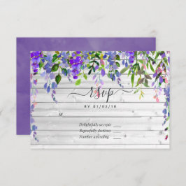 Rustikale Ultra-Violet-Aquarellblüte RSVP Karte
