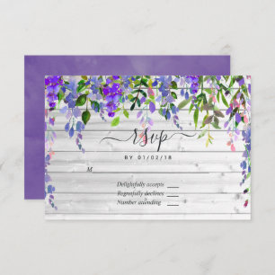 Rustikale Ultra-Violet-Aquarellblüte RSVP Karte