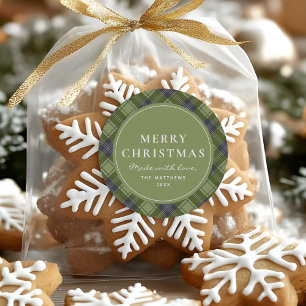 Rustikale und klassische Weihnachten mit Liebe Runder Aufkleber