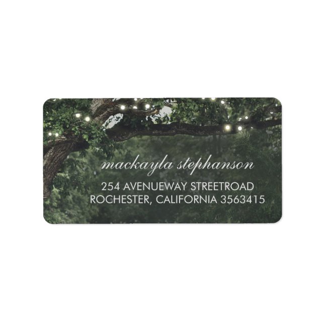 Rustikale und Vintage Hochzeit von Bäumen Adressaufkleber (Vorne)