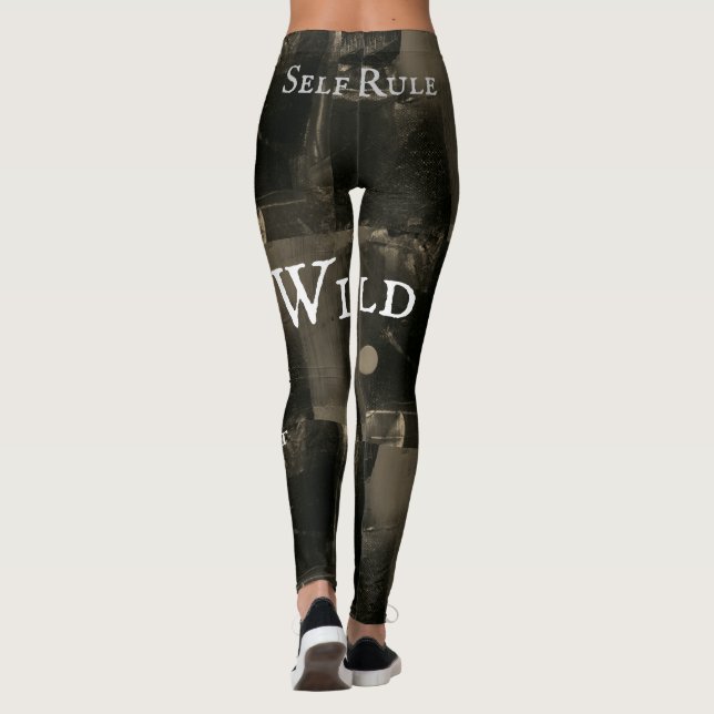 Rustikale Urban Wild Black Gray Mode Leggings (Rückseite)