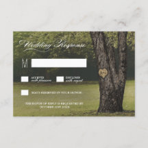 Rustikale Ursprünge alter Eichenbaum Hochzeitskart