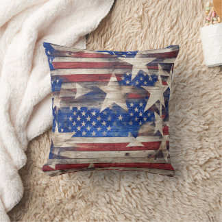 Rustikale US Flagge Kissen