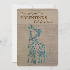 Rustikale Valentine Einladung Giraffen Küssen