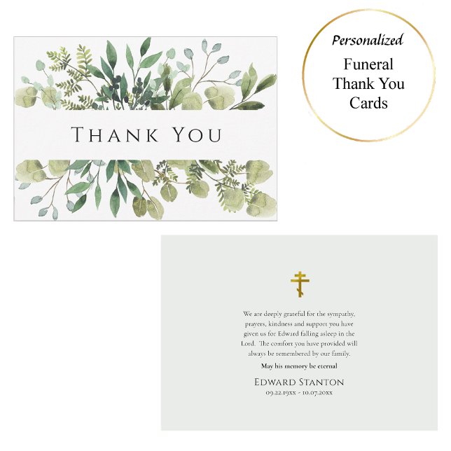 Rustikale Vegetation Einfache orthodoxe Christlich Dankeskarte (Von Creator hochgeladen)